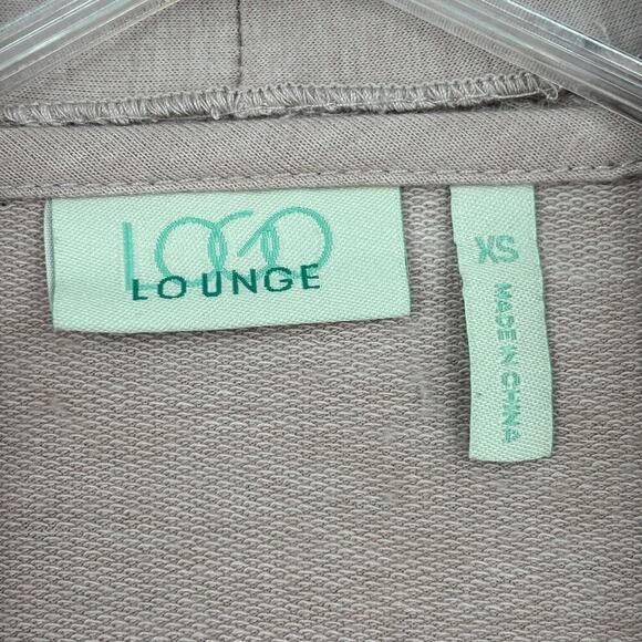 LOGO Lounge Lori Goldstein French Terry Open Cardigan Waffle Panels Beige XS - Picture 2 of 9